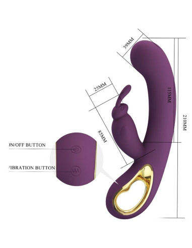 PRETTY LOVE - LIAM RABBIT VIBRATOR and G SPOT STIMULATOR PURPLE