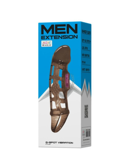BAILE - PENIS EXTENSION SLEEVE WITH VIBRATION AND STRAP 13.5 CM