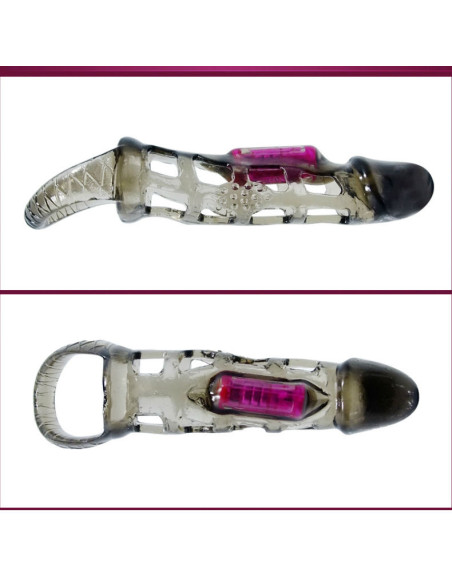 BAILE - PENIS EXTENSION SLEEVE WITH VIBRATION AND STRAP 13.5 CM