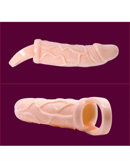 BAILE - PENIS EXTENDER SHEATH WITH VIBRATION AND STRAP FOR TESTICLES 13.5 CM