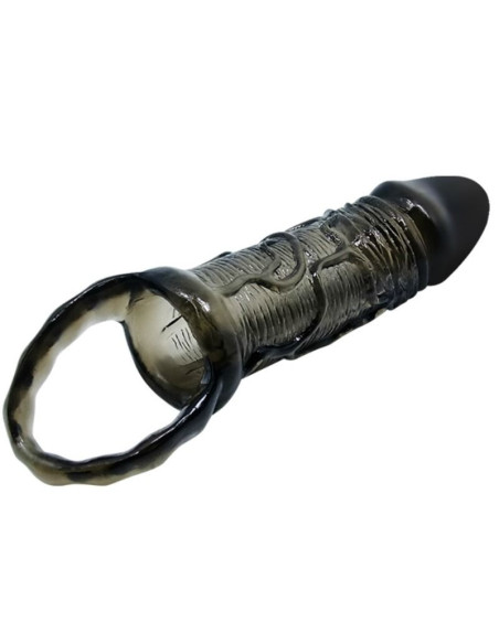 BAILE - PENIS EXTENDER COVER WITH STRAP FOR TESTICLES BLACK 13.5 CM