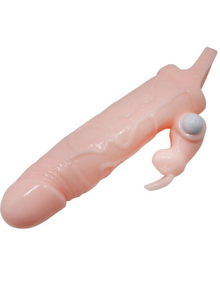 BAILE - BRAVE MAN PENIS COVER WITH RABBIT AND DOUBLE ENGINE FLESH 16.5 CM