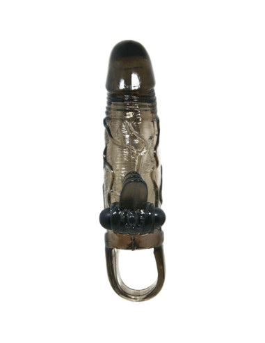 BAILE - BRAVE MAN PENIS COVER WITH CLIT AND ANAL STIMULATION DOUBLE BULLET BLACK 16.5 CM