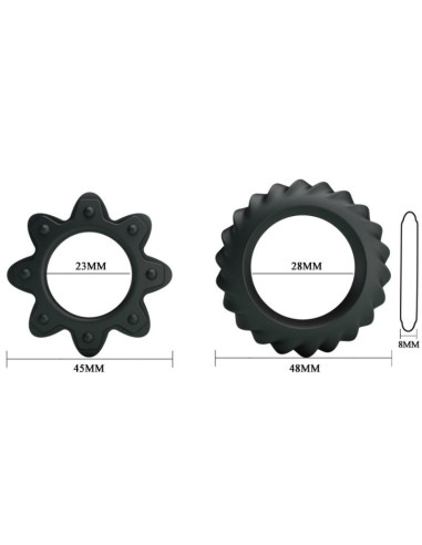 BAILE - KIT 2 RING FLOWERING SILICONE RINGS