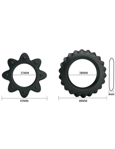 BAILE - KIT 2 RING FLOWERING SILICONE RINGS