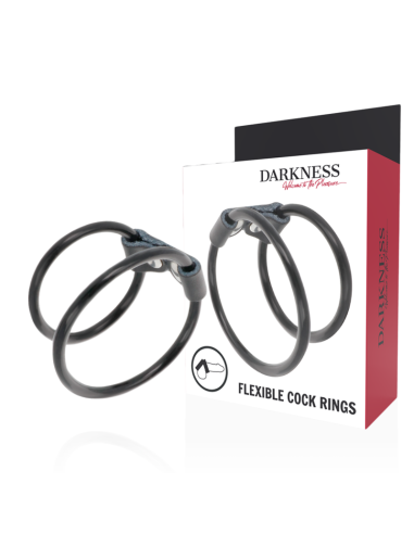 DARKNESS - DOUBLE FLEXIBLE PENIS RING