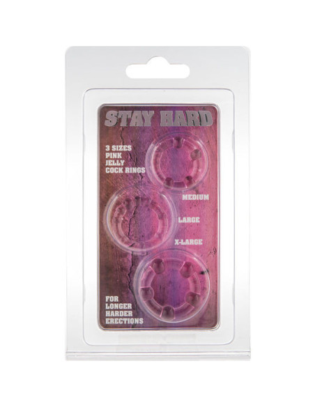 SEVEN CREATIONS - SET OF THREE PINK PENIS RINGS
