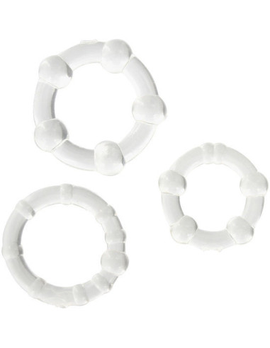 SEVEN CREATIONS - SET OF THREE TRANSPARENT PENIS RINGS