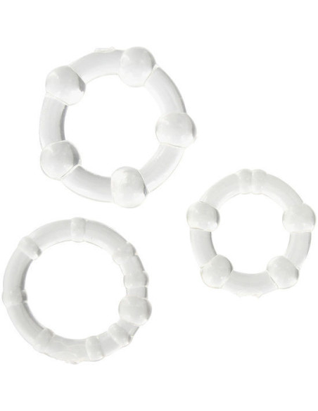 SEVEN CREATIONS - SET OF THREE TRANSPARENT PENIS RINGS