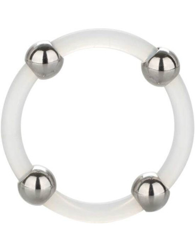 CALEXOTICS - STEEL BEADED SILICONE RING L