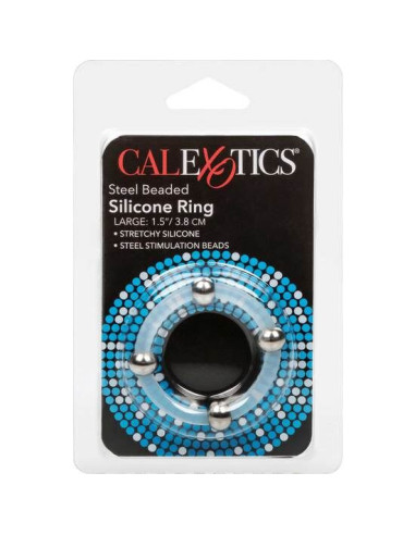 CALEXOTICS - STEEL BEADED SILICONE RING L