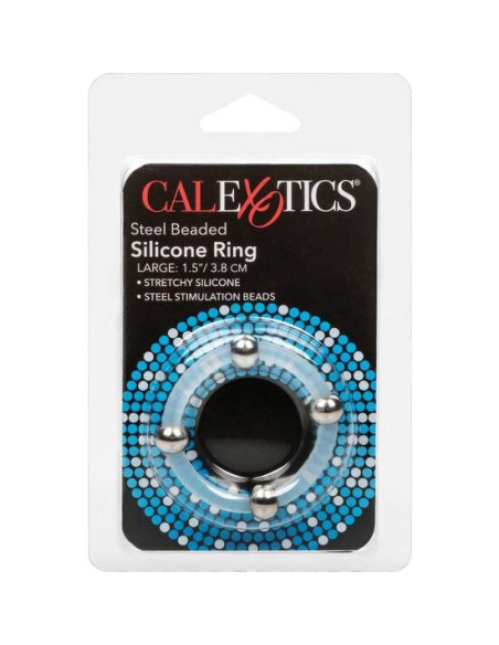 CALEXOTICS - STEEL BEADED SILICONE RING L