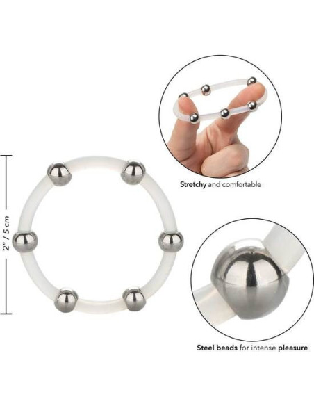 CALEXOTICS - STEEL BEADED SILICONE RING XL