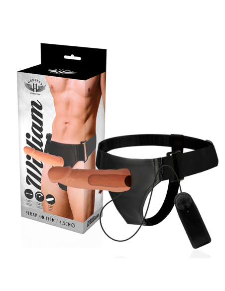 HARNESS ATTRACTION - WILLIAN HOLLOW RNES WITH VIBRATOR 17 CM -O- 4.5 CM