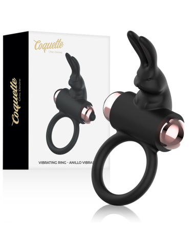COQUETTE CHIC DESIRE - COCK RING WITH VIBRATOR BLACK- GOLD