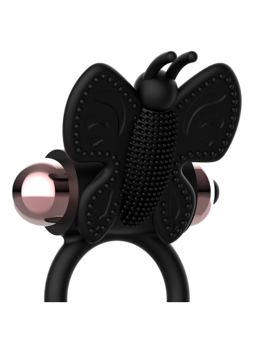 COQUETTE CHIC DESIRE - COCK RING BUTTERFLY WITH VIBRATOR BLACK- GOLD