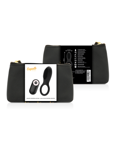 COQUETTE CHIC DESIRE - COCK RING REMOTE CONTROL RECHARGEABLE BLACK- GOLD