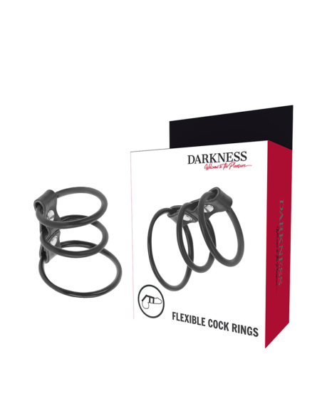 DARKNESS - SET OF 3 FLEXIBLE PENIS RINGS