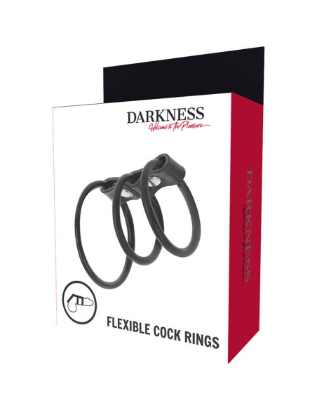 DARKNESS - SET OF 3 FLEXIBLE PENIS RINGS