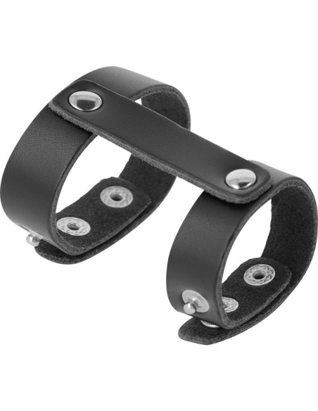 DARKNESS - LEATHER ADJUSTABLE PENIS AND TESTICLE RING