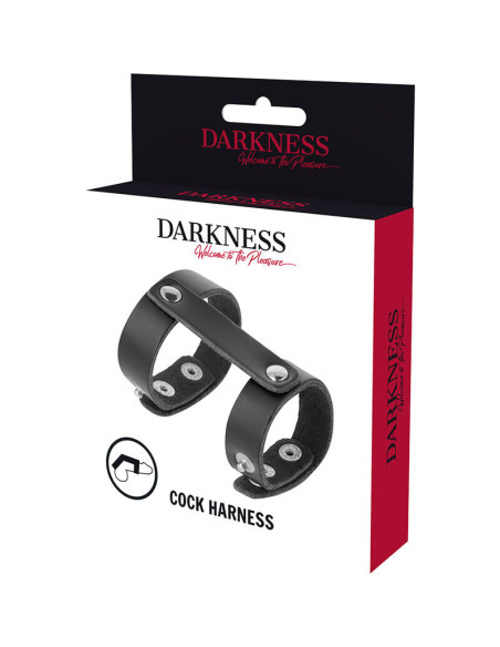 DARKNESS - LEATHER ADJUSTABLE PENIS AND TESTICLE RING