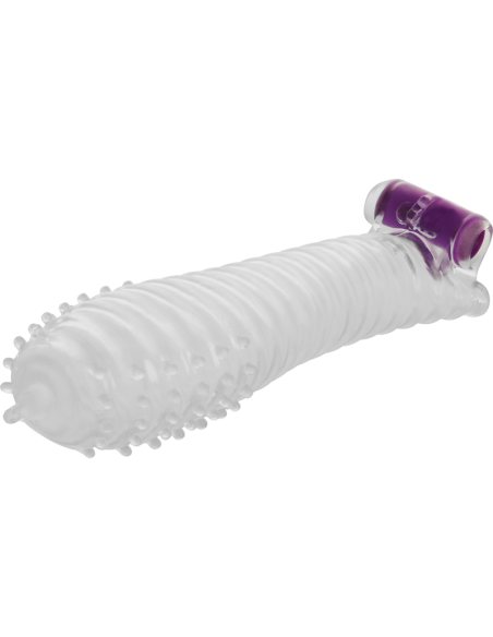OHMAMA - TEXTURED PENIS SHEATH WITH VIBRATING BULLET