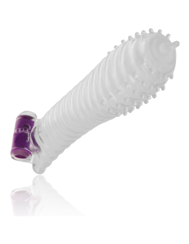 OHMAMA - TEXTURED PENIS SHEATH WITH VIBRATING BULLET