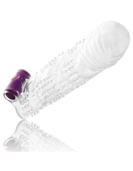 OHMAMA - TEXTURED PENIS SHEATH WITH VIBRATING BULLET