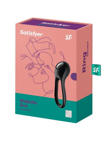 SATISFYER - MAJESTIC DUO RING VIBRATOR BLACK