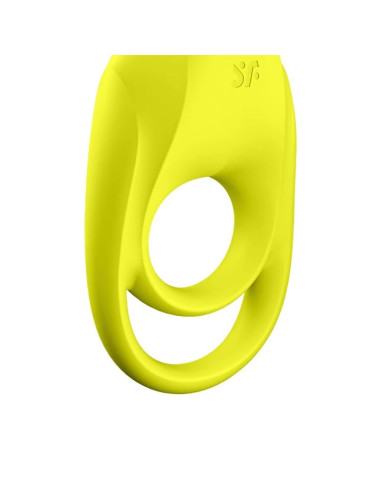 SATISFYER - ĮSPŪDINGAS DVIEJŲ ŽIEDŲ VIBRATORIUS GELTONAS