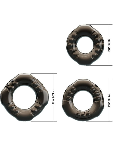 BAILE - YVONNE varpos žiedai, rinkinys, 3 varpos žiedai