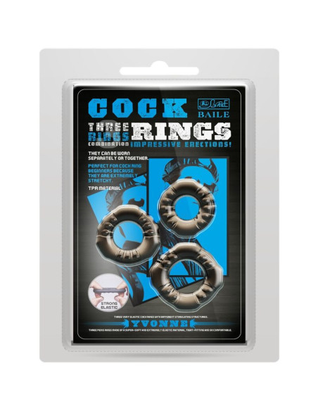 BAILE - COCK RINGS YVONNE SET 3 PENIS RINGS