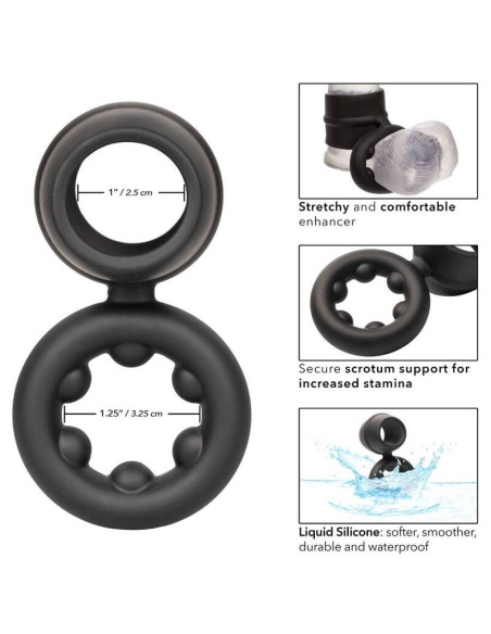 CALEXOTICS - ALPHA DUAL MAGNUM RING BLACK