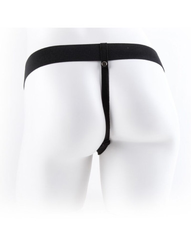 FETISH FANTASY SERIES - ADJUSTABLE HARNESS REMOTE CONTROL REALISTIC PENIS WITH TESTICLES 23 CM