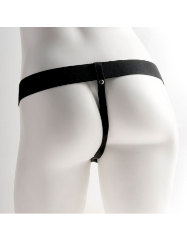 FETISH FANTASY SERIES - ADJUSTABLE HARNESS REALISTIC PENIS WITH RECHARGEABLE TESTICLES AND VIBRATOR 15 CM