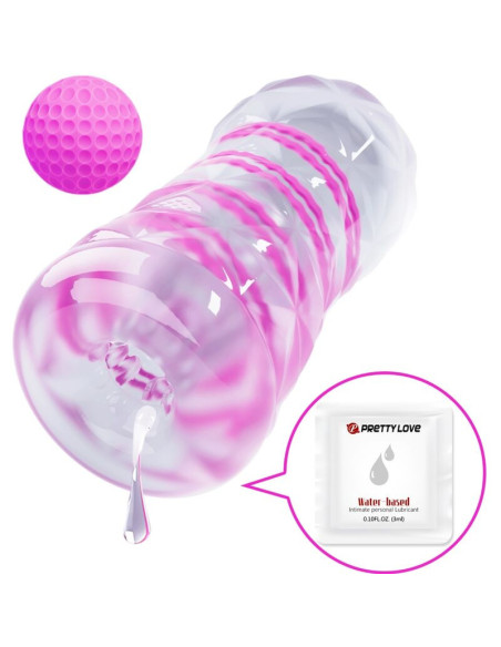 PRETTY LOVE – vyriškas fantastinis masturbatorius su vidine spirale ir permatomais kamuoliukais