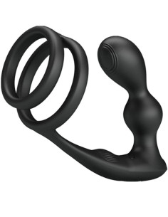 PRETTY LOVE - MARSHALL PENIS RING WITH VIBRATORY ANAL PLUG WITH REMOTE CONTROL