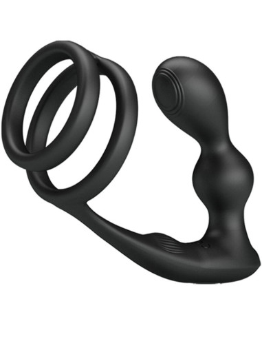 PRETTY LOVE - MARSHALL PENIS RING WITH VIBRATORY ANAL PLUG WITH REMOTE CONTROL