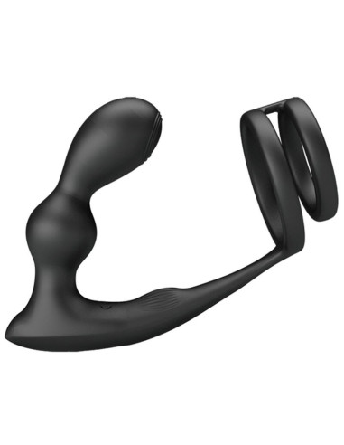 PRETTY LOVE - MARSHALL PENIS RING WITH VIBRATORY ANAL PLUG WITH REMOTE CONTROL