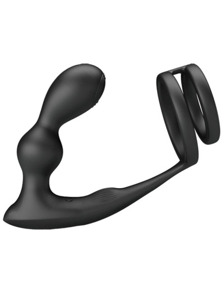 PRETTY LOVE - MARSHALL PENIS RING WITH VIBRATORY ANAL PLUG WITH REMOTE CONTROL