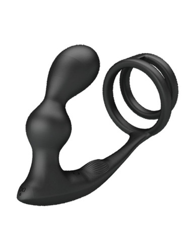 PRETTY LOVE - MARSHALL PENIS RING WITH VIBRATORY ANAL PLUG WITH REMOTE CONTROL