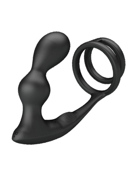 PRETTY LOVE - MARSHALL PENIS RING WITH VIBRATORY ANAL PLUG WITH REMOTE CONTROL