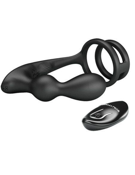 PRETTY LOVE - MARSHALL PENIS RING WITH VIBRATORY ANAL PLUG WITH REMOTE CONTROL