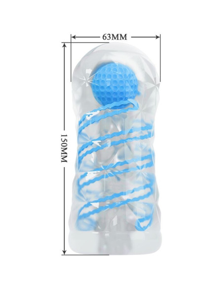 PRETTY LOVE - SMALL MASTURBATOR WITH BLUE SPIRALS