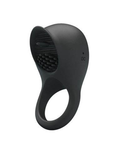 PRETTY LOVE - VIBRATING PENIS RING WITH BLACK TONGUE