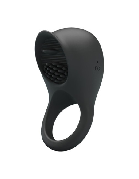 PRETTY LOVE - VIBRATING PENIS RING WITH BLACK TONGUE