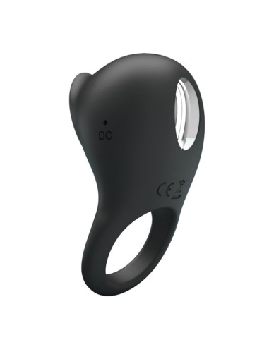 PRETTY LOVE - VIBRATING PENIS RING WITH BLACK TONGUE