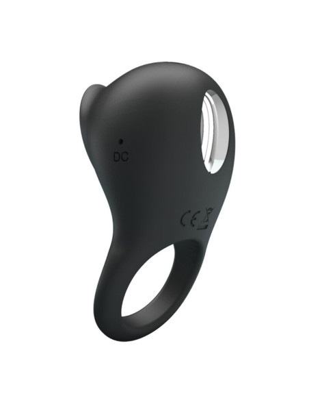 PRETTY LOVE - VIBRATING PENIS RING WITH BLACK TONGUE