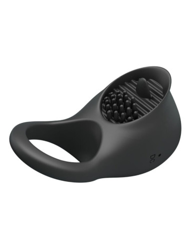 PRETTY LOVE - VIBRATING PENIS RING WITH BLACK TONGUE