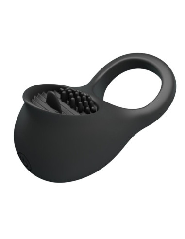 PRETTY LOVE - VIBRATING PENIS RING WITH BLACK TONGUE